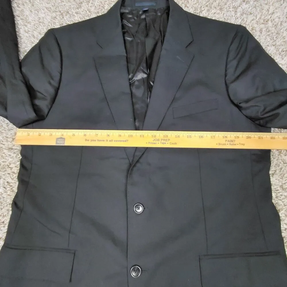 J. Crew Loro Piana Blazer Mens 44L Black Two Button Superfine Wool Sport READ